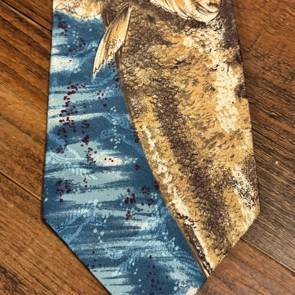 Field Wear Men’s Necktie Fishing Sport Lure Wildlife Dress 100% Silk